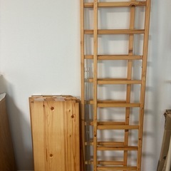 無印パイン材ユニットシェルフ大幅86・奥行39.5・高175.5の画像