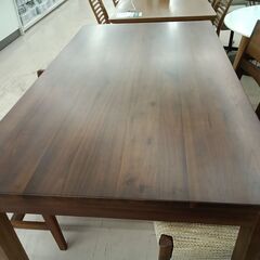 リユースのサカイ栃木店★ジモティ割あり★  ダイニングセット ブラウン×ベージュ W150×D85×H72 クリーニング済み TC11807の画像