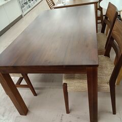 リユースのサカイ栃木店★ジモティ割あり★  ダイニングセット ブラウン×ベージュ W150×D85×H72 クリーニング済み TC11807の画像