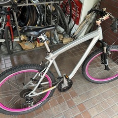 ★稀少品★26インチ　BMW　軽量アルミフレーム　3×9speed　サスペンション付き　シルバーの画像