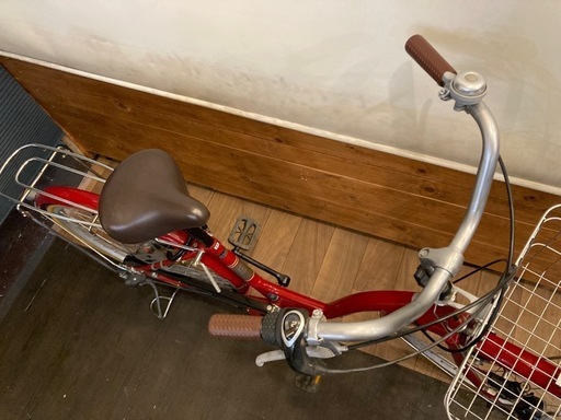 カゴ新品！内装3段】 LEDダイナモ24インチ自転車赤 (猫の手堂Cycle