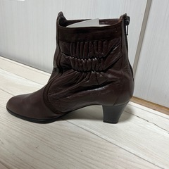 ダークブラウン　レザーブーツ　24サイズの画像