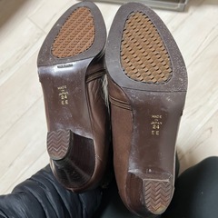 ダークブラウン　レザーブーツ　24サイズの画像