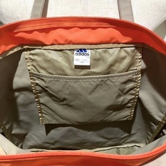 ［中古］adidas アディダス トートバッグ ベージュ×オレンジ 大きめ 肩掛け の画像