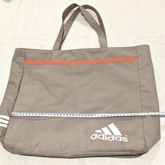 ［中古］adidas アディダス トートバッグ ベージュ×オレンジ 大きめ 肩掛け の画像
