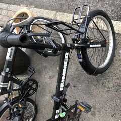 【リサイクルショップどりーむ荒田店】No.592　自転車　ハマー　黒　20インチ　折りたたみ　ギア×の画像