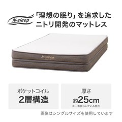 ニトリのマットレスとRasikのベッドフレームの画像