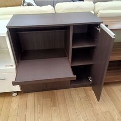 ★リユースのサカイつくば店★TK7526  レンジ台 ダークブラウン H89×D40×W90 クリーニング済みの画像