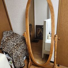 姿見　全身ミラー　木製　カントリー家具の画像