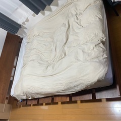 [0円]木製スノコベッドフレーム　ダブルの画像