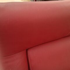 リユースのサカイ栃木店★ジモティ割あり★ カリモク ソファー ブラウン×レッド W185×D85×H94 クリーニング済み TC11812の画像