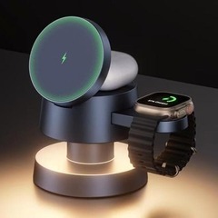 充電器 Cube ワイヤレスステーション MagSafe 用マグネットナイトランプ付き ポータブル トラベルスタンド 22.5 W マグセーフ 急速充電　転売OK　倒産品　まとめ売り　ネット商材　アマゾン引き上げ商品　メルカリ　副業の画像