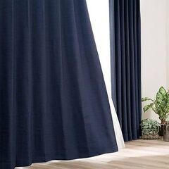 ニトリ 遮光1級 防炎 カーテン ネイビー 幅100cm×丈220cm 2枚セットの画像