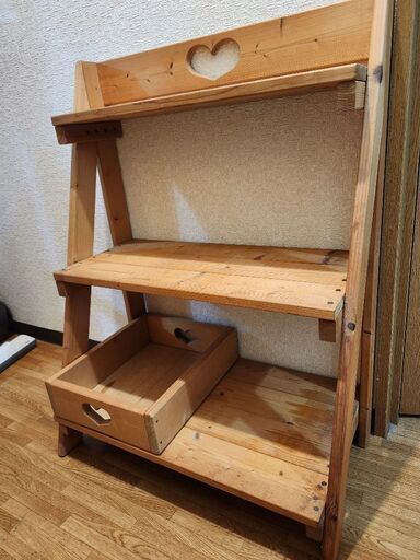 カントリー家具花台シェルフハート (ハナ) 鹿島神宮の収納家具《棚