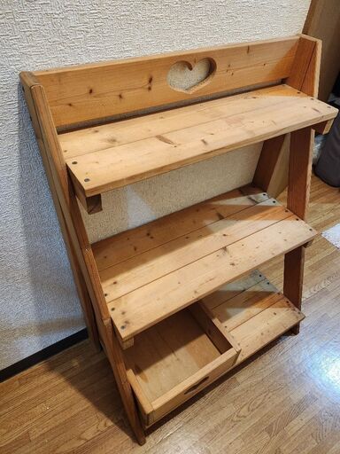 カントリー家具花台シェルフハート (ハナ) 鹿島神宮の収納家具《棚