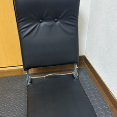 ハイバック 折りたたみ座椅子 レザー リクライニングの画像