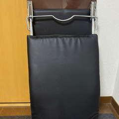 ハイバック 折りたたみ座椅子 レザー リクライニングの画像