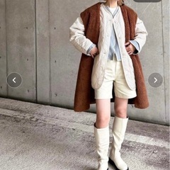 【新品未使用】 Java classicalelf ノーカラーオーバーサイズキルティングコートの画像