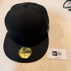 ニューエラ キャップ 無地 59FIFTY 7 1/4 ブラックNEWERA 黒の画像