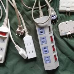 延長コード　電源タップ　３M３口　２M ４口　５setの画像