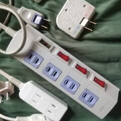 延長コード　電源タップ　３M３口　２M ４口　５setの画像