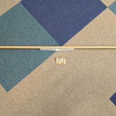 ニトリ カーテン(青)＆カーテンレールセットの画像