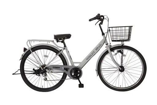 普段使い未使用　27.5型シティサイクル6段変速オートライト　グレイ