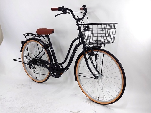 普段使い未使用　26型シティサイクル6段変速　ブラック