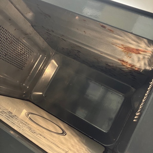 K2512-026 YAMAZEN 電子レンジ YRL-F180ブラック 2019年製 庫内フラットタイプ 通電確認済み キズ汚れ、使