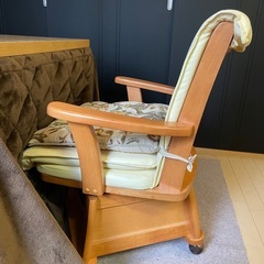 家具調こたつ 3段階継脚ダイニングコタツ 80×80 SCD-80T 椅子２脚の画像