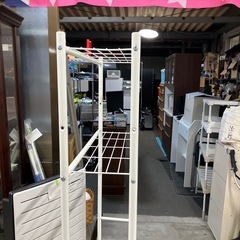 ロ2512-085 ランドリーラック 伸縮可 ネジ欠品 中古の画像