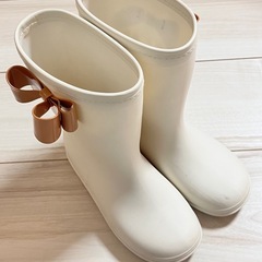 サイドリボンレインブーツ 長靴 20センチ 女の子用の画像