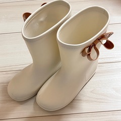 サイドリボンレインブーツ 長靴 20センチ 女の子用の画像