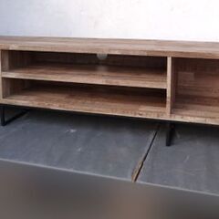 [幅180cm] 木目調テレビ台 ローボード 天然木風 スチール脚/ベガコーポレーション エクストランサス180☆札幌市白石区/店頭お引取り歓迎【自社配送は札幌市内限定】の画像