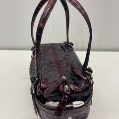 未使用 COCCO FIORE　コッコフィオーレ 型押し ハンドバッグ  レザー ブラウン ボルドー(E3767skhYM)の画像