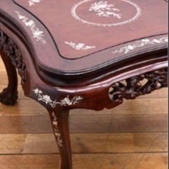 希少品　螺鈿細工　花梨材　ローテーブルの画像