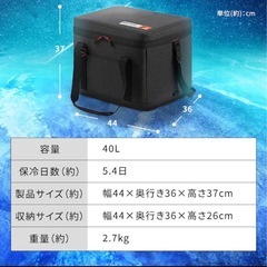 【期間限定価格】アイリスオーヤマ/HUGEL エアロゲルソフトクーラーボックス 40Lの画像