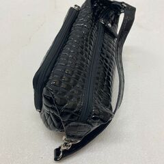 未使用 COCCO FIORE　コッコフィオーレ 型押し ハンドバッグ  レザー ブラック② (E3770skhYM)の画像