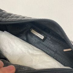 未使用 COCCO FIORE　コッコフィオーレ 型押し ハンドバッグ  レザー ブラック② (E3770skhYM)の画像