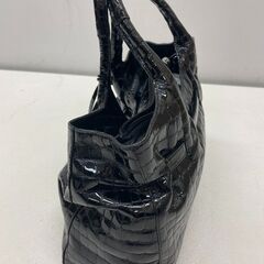 未使用 COCCO FIORE　コッコフィオーレ 型押し ハンドバッグ  レザー ブラック③ (E3772skhYM)の画像