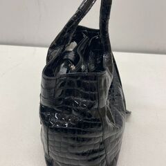 未使用 COCCO FIORE　コッコフィオーレ 型押し ハンドバッグ  レザー ブラック③ (E3772skhYM)の画像