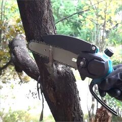 【新品】1700RPM 6インチミニリチウムイオン電動チェーンソー片手携帯電動のこぎり18Vマキタバッテリー対応の画像