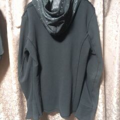 レザー×コットンパーカーの画像