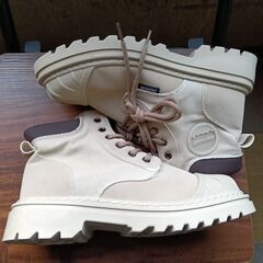 新品 24.5cm レディース ブーツ ブラウン 厚底 シューズ サイドゴア 識別番号:【B171-S】の画像