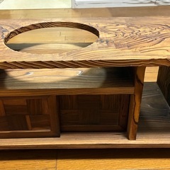 木製 アンティーク 昭和レトロ 和家具 キャスター付 茶道具の画像