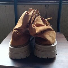 新品 24cm レディース ブーツ ブラウン 厚底 シューズ サイドゴア 識別番号:【B173-S】の画像