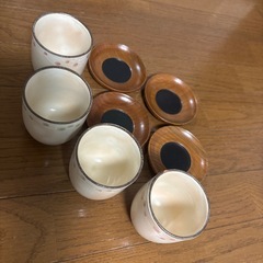 陶器　お茶湯呑みソーサー付き　４客セットの画像