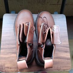 新品 24.5cm レディース ブーツ ブラウン 厚底 シューズ サイドゴア 識別番号:【B175-S】の画像