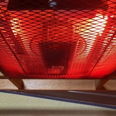 昭和レトロ こたつ｜木製フレーム｜石英管ヒーター＆回転ファン｜120cm大判｜古家具好きに◎｜天板リバーシブルの画像