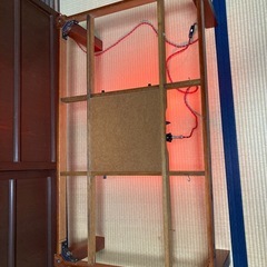 昭和レトロ こたつ｜木製フレーム｜石英管ヒーター＆回転ファン｜120cm大判｜古家具好きに◎｜天板リバーシブルの画像